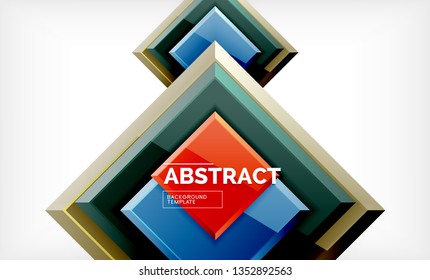 Geometric abstract background, modern square design. Vector