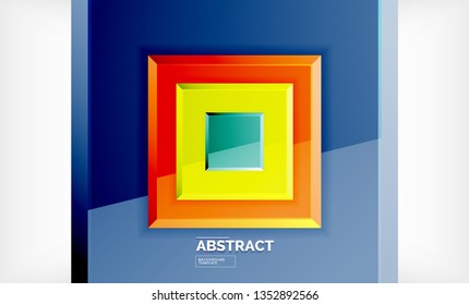 Geometrischer abstrakter Hintergrund, modernes quadratisches Design. Vektorgrafik