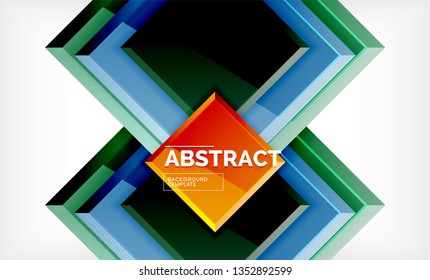 Geometric abstract background, modern square design. Vector