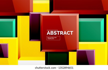Geometric abstract background, modern square design. Vector