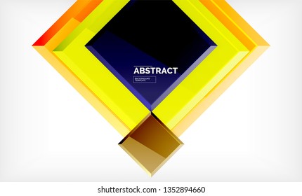 Geometric abstract background, modern square design. Vector