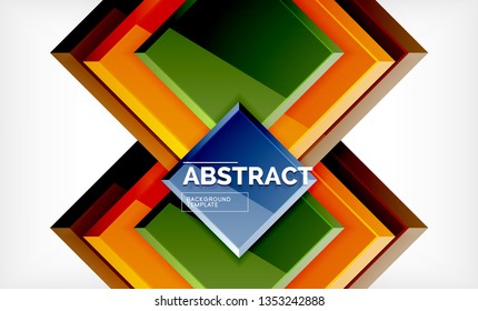 Geometric abstract background, modern square design. Vector
