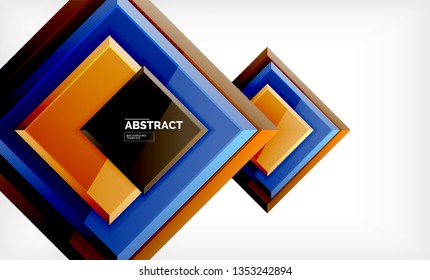 Fondo geométrico abstracto, diseño cuadrado moderno. Vector