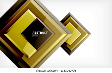 Geometric abstract background, modern square design. Vector