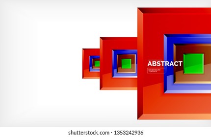 Geometric abstract background, modern square design. Vector
