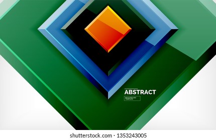 Geometric abstract background, modern square design. Vector