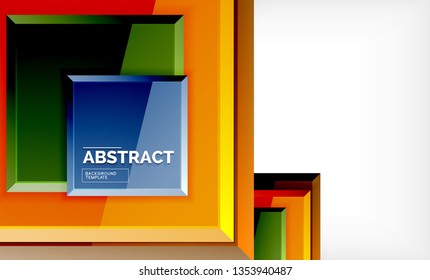 Geometric abstract background, modern square design. Vector