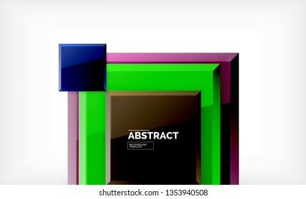 Fondo geométrico abstracto, diseño cuadrado moderno. Vector