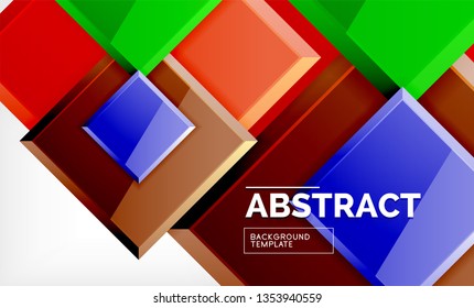 Geometric abstract background, modern square design. Vector