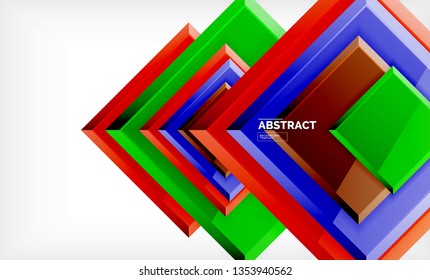 Fondo geométrico abstracto, diseño cuadrado moderno. Vector