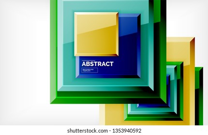 Geometrischer abstrakter Hintergrund, modernes quadratisches Design. Vektorgrafik