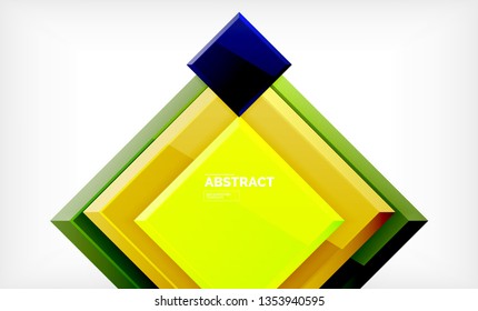 Geometric abstract background, modern square design. Vector