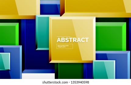 Geometric abstract background, modern square design. Vector