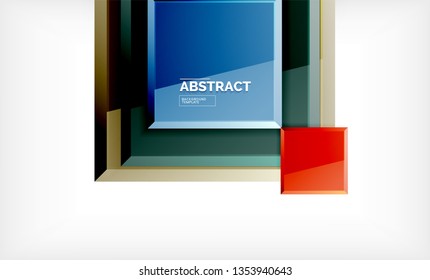 Geometric abstract background, modern square design. Vector
