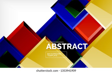 Geometric abstract background, modern square design. Vector