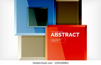 Geometric abstract background, modern square design. Vector