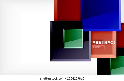 Geometric abstract background, modern square design. Vector