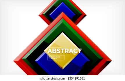 Geometric abstract background, modern square design. Vector