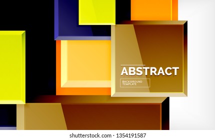 Geometric abstract background, modern square design. Vector