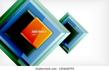 Geometric abstract background, modern square design. Vector