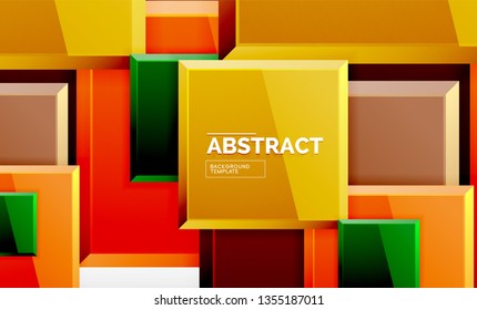 Fondo geométrico abstracto, diseño cuadrado moderno. Vector
