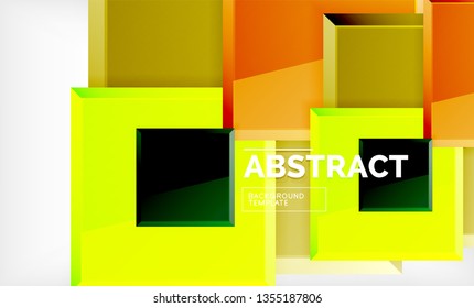 Geometric abstract background, modern square design. Vector