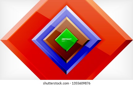 Fondo geométrico abstracto, diseño cuadrado moderno. Vector