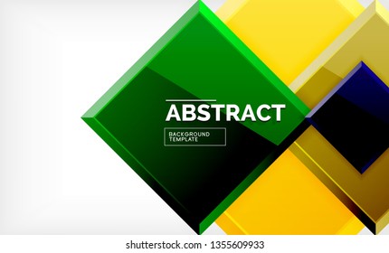 Fundo geométrico abstrato, design quadrado moderno. Vetor