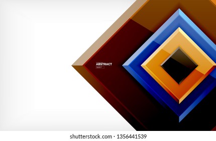 Geometric abstract background, modern square design. Vector