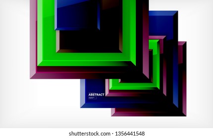 Geometric abstract background, modern square design. Vector