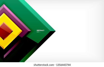 Fondo geométrico abstracto, diseño cuadrado moderno. Vector