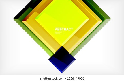 Geometric abstract background, modern square design. Vector
