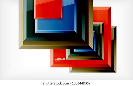 Geometrischer abstrakter Hintergrund, modernes quadratisches Design. Vektorgrafik