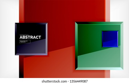Geometric abstract background, modern square design. Vector