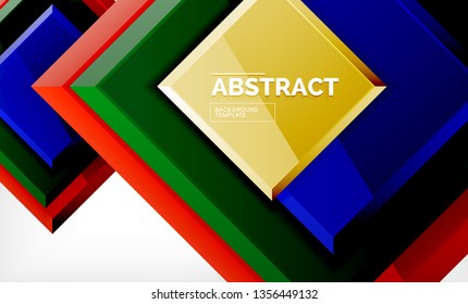 Geometric abstract background, modern square design. Vector