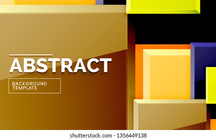 Geometric abstract background, modern square design. Vector