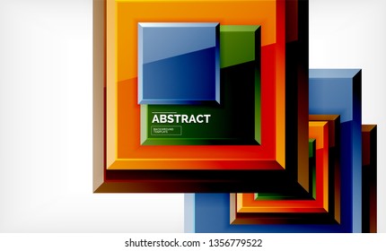 Geometric abstract background, modern square design. Vector