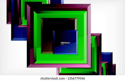 Fondo geométrico abstracto, diseño cuadrado moderno. Vector