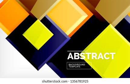 Geometric abstract background, modern square design. Vector
