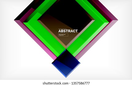 Geometric abstract background, modern square design. Vector