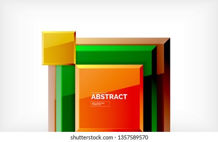 Geometric abstract background, modern square design. Vector