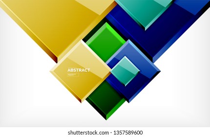 Fondo geométrico abstracto, diseño cuadrado moderno. Vector