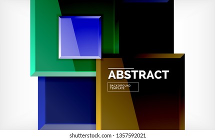 Geometrischer abstrakter Hintergrund, modernes quadratisches Design. Vektorgrafik