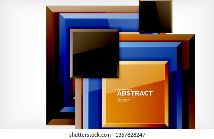 Geometric abstract background, modern square design. Vector