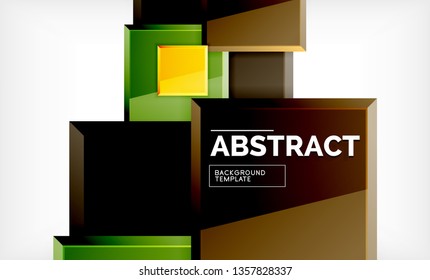 Geometric abstract background, modern square design. Vector