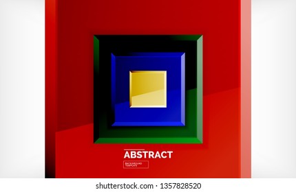 Geometric abstract background, modern square design. Vector