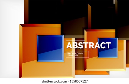 Geometric abstract background, modern square design. Vector