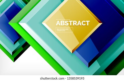 Geometric abstract background, modern square design. Vector