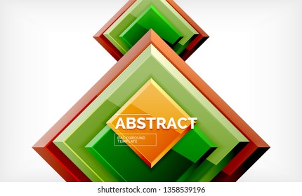 Geometric abstract background, modern square design. Vector