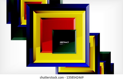 Geometric abstract background, modern square design. Vector